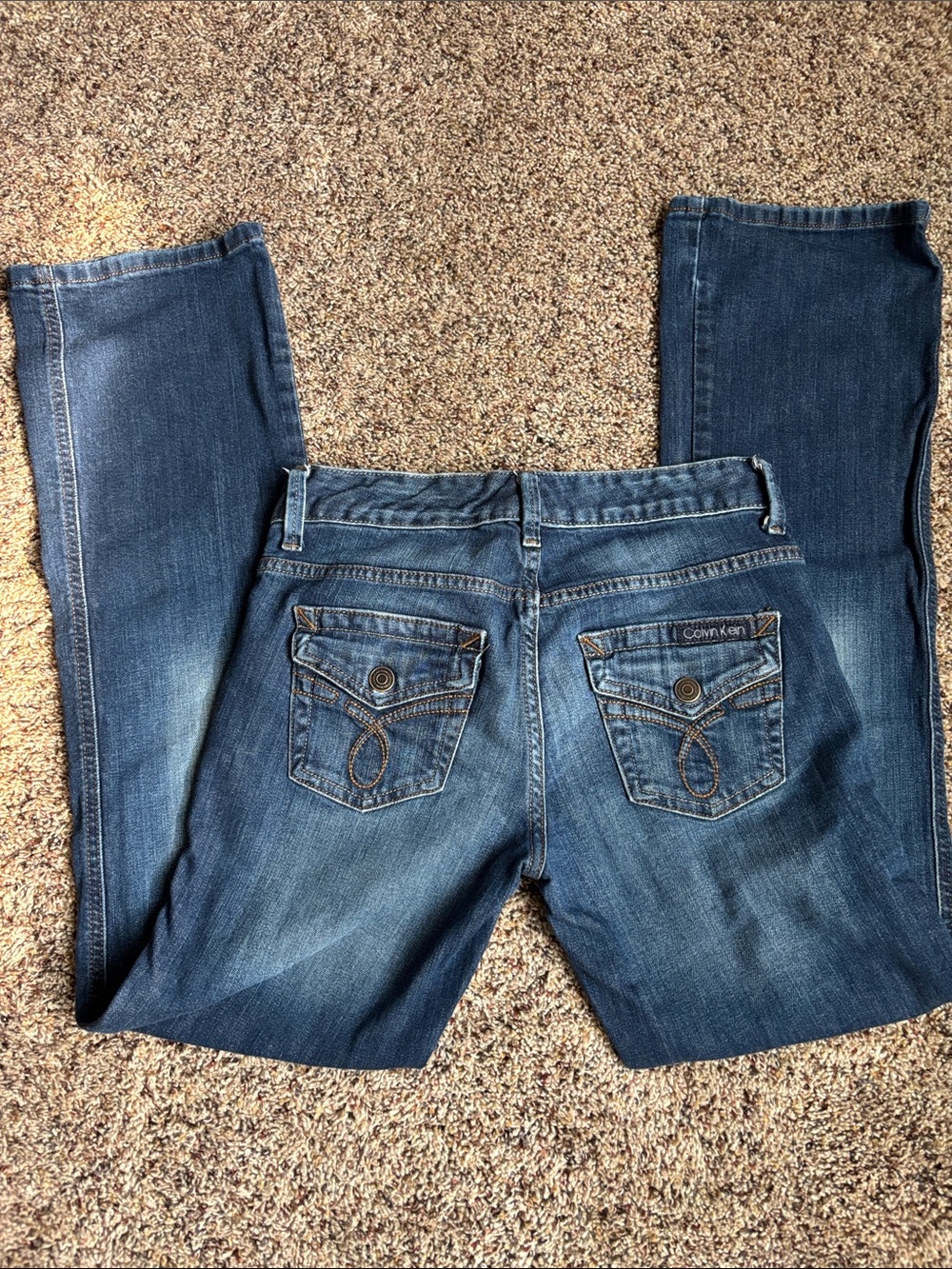 Vintage Calvin Klein Lean Bootcut Flap Pocket Distressed Jeans -  2